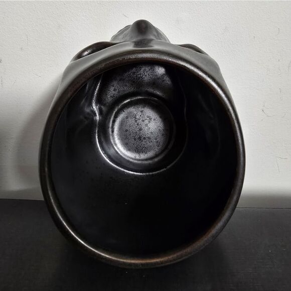 4.12"x6.12" Small Patina Pillar Ceramic Skull Candle Holder Black - Threshold - Picture 7 of 10